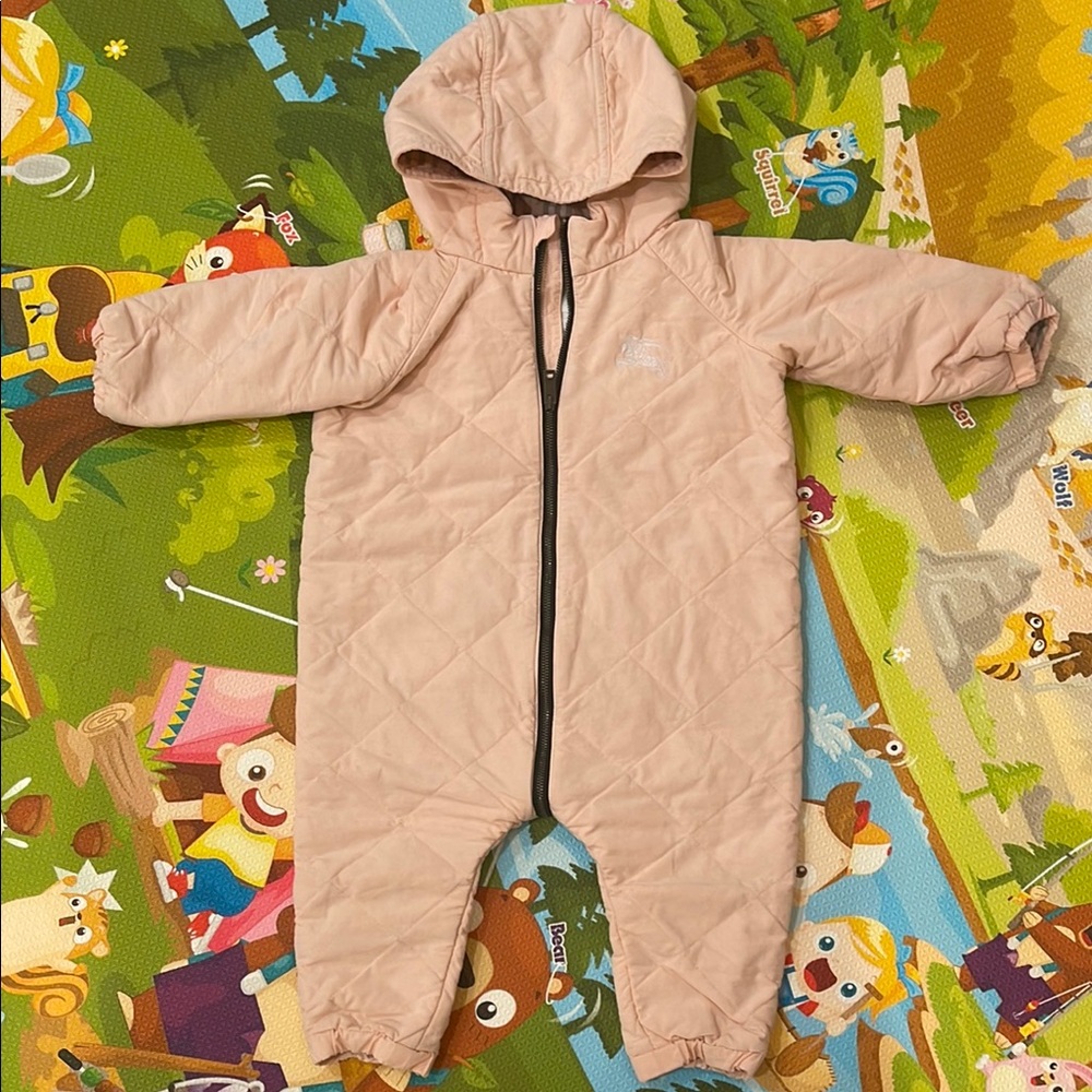 Burberry baby pink Quilted Overall 18m